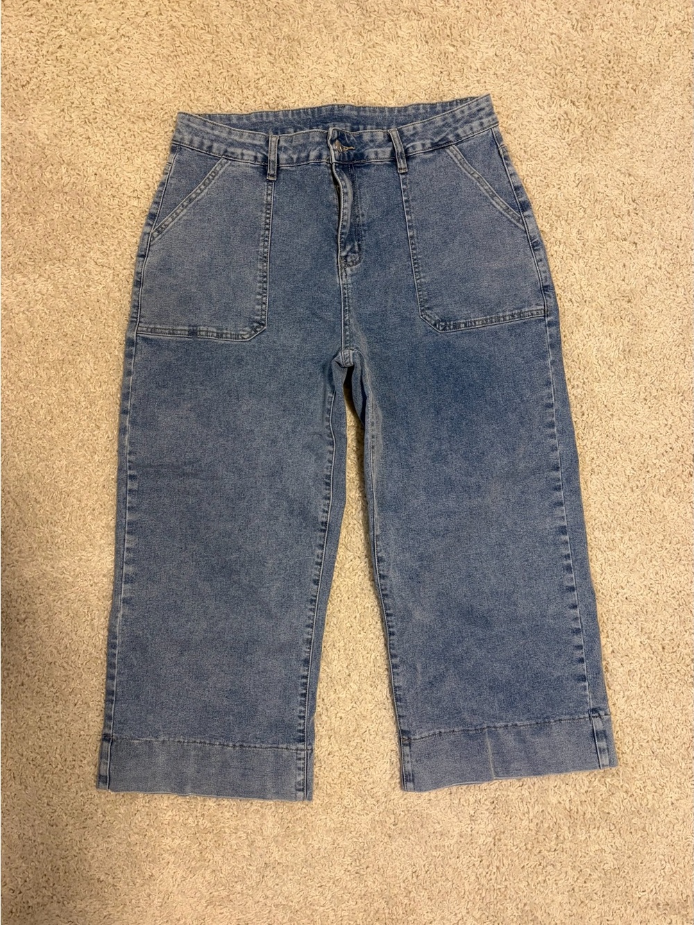 High-Waist Wide Leg Cropped Jeans